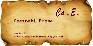 Csetneki Emese névjegykártya